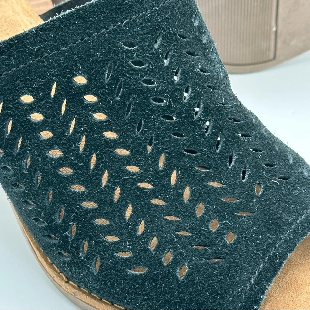 Toms Women Sandals High Heeled Slip On Open Toe Perforated Mules Black S… - Picture 10 of 12